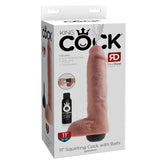 SQUIRTING DILDO W/ BALLS 11" LIGHT KING COCK